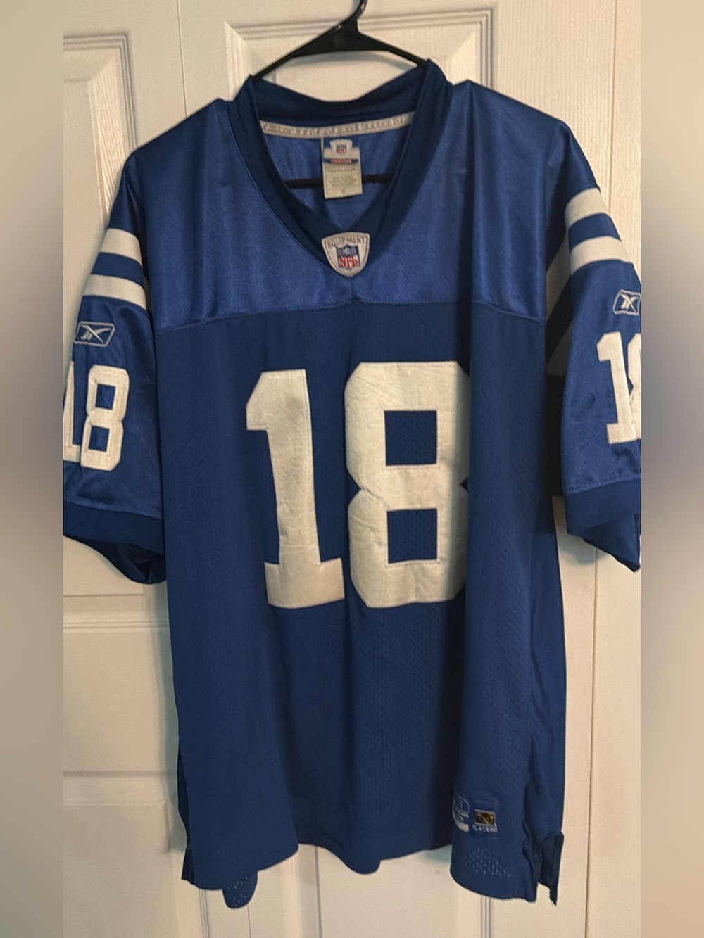 Reebok Blue Men's NFL #18 Peyton Manning Football Jersey